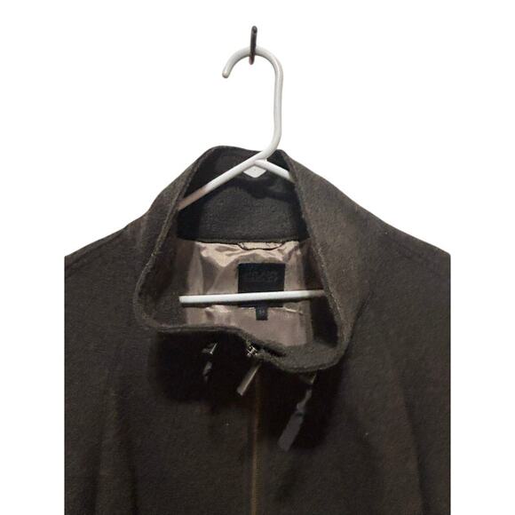 Hilary Radley 100% wool long gray jacket coat winter lined pleated women's sz 14 - Picture 4 of 11